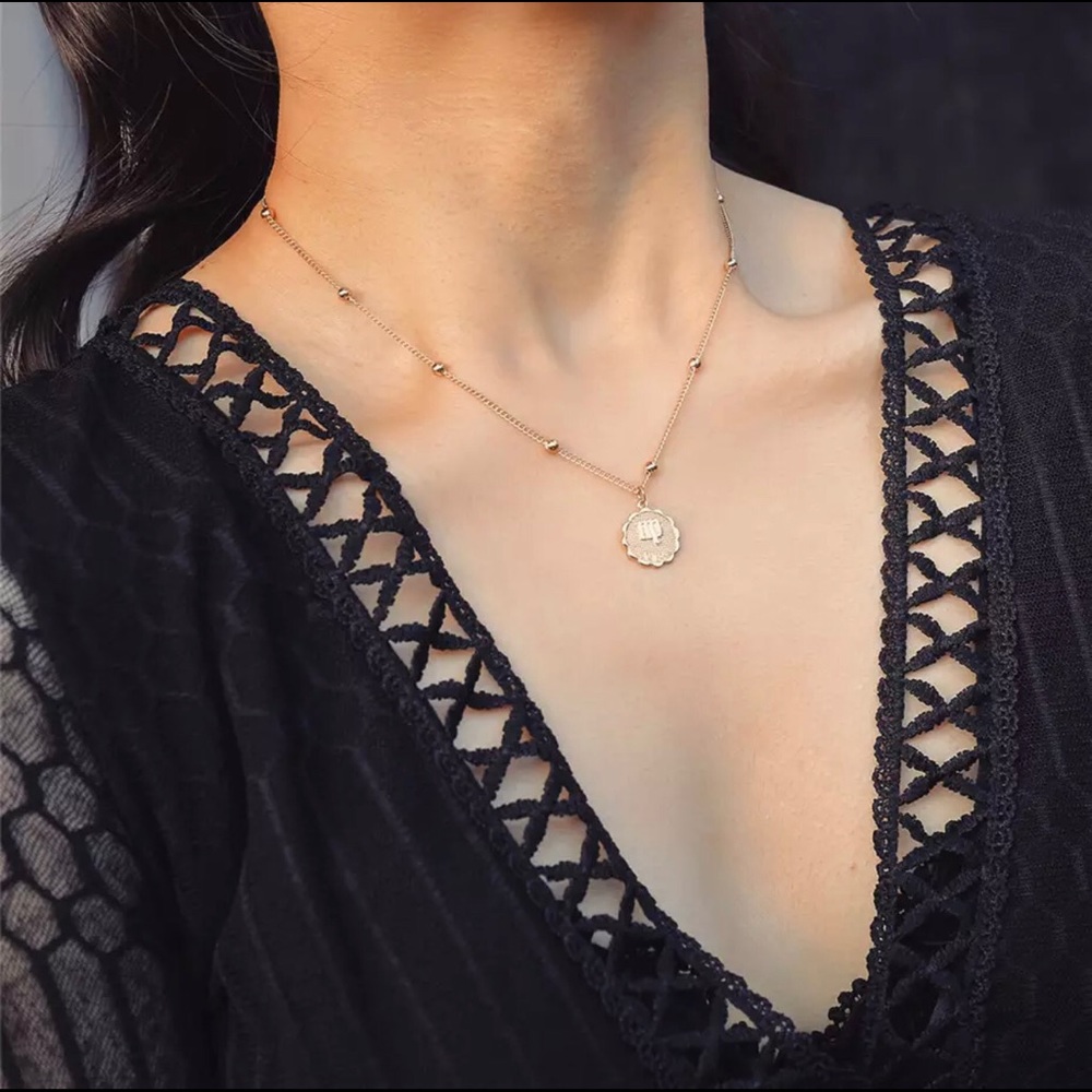 Virgo Zodiac Coin Necklace